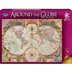 PREORDER Puzzle - Holdson - Around the Globe - 1000pc Puzzle - Antique World Map
