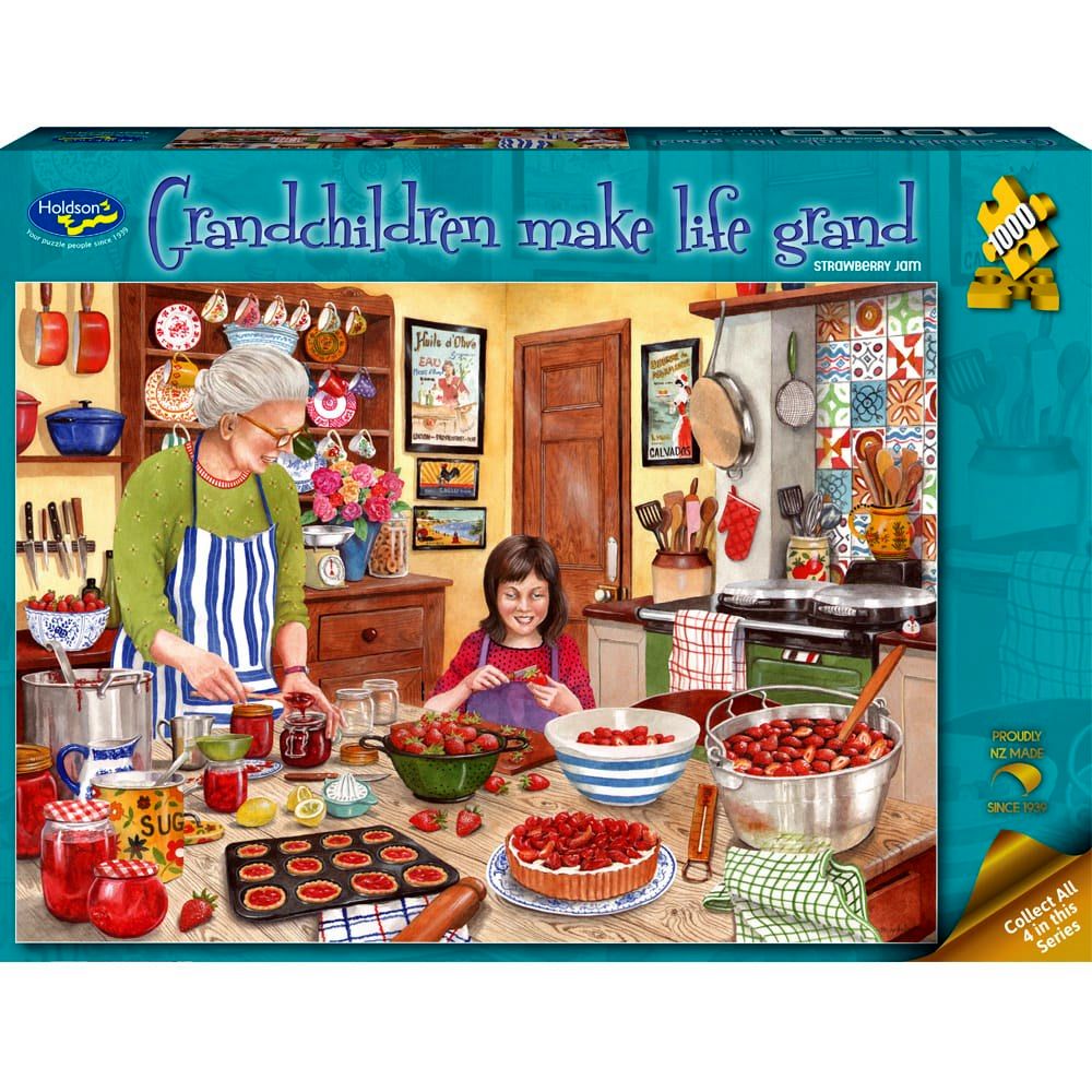 PREORDER Puzzle - Holdson - Grandchildren Make Life Grand - 1000pc Puzzle- Strawberry Jam