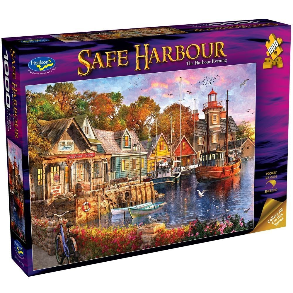 PREORDER Puzzle - Holdson - Safe Harbour - 1000pc Puzzle - Harbour Evening