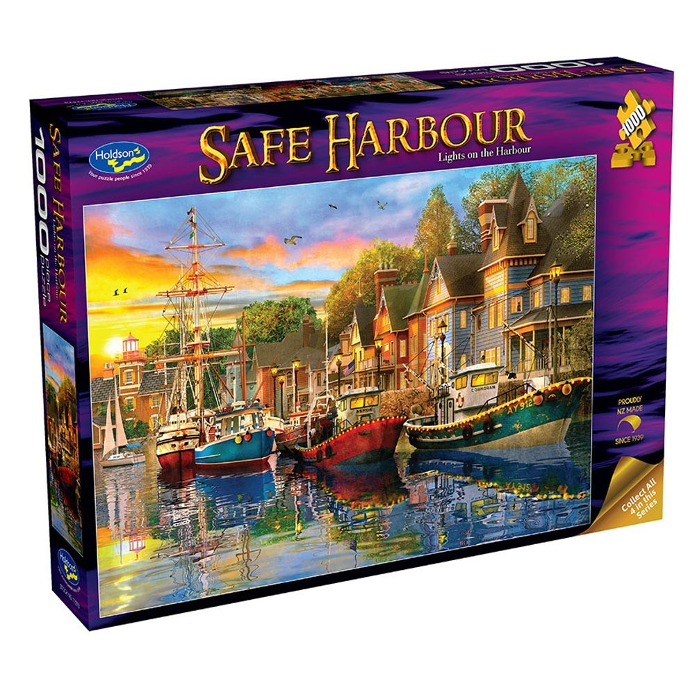 PREORDER Puzzle - Holdson - Safe Harbour - 1000pc Puzzle - Lights On Harbour