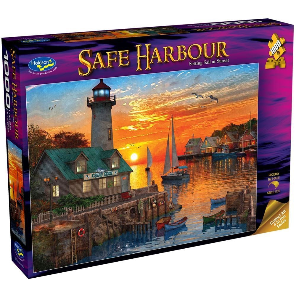 PREORDER Puzzle - Holdson - Safe Harbour - 1000pc Puzzle - Setting Sail Sunset