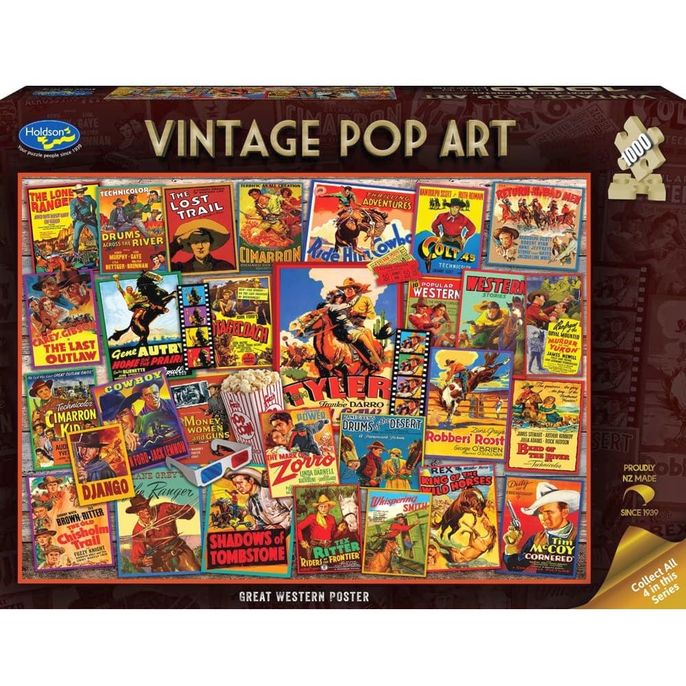 PREORDER Puzzle - Holdson - Vintage Pop Art - 1000pc Puzzle- Gt Western Poster