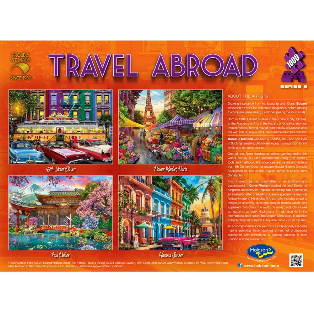 PREORDER Puzzle - Holdson - Travel Abroad S2 - 1000pc Puzzle - SET OF FOUR