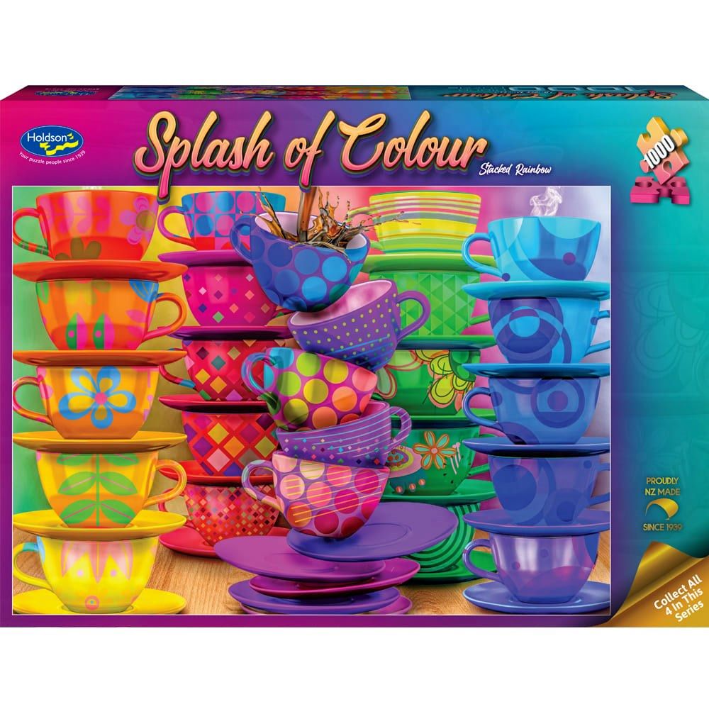 PREORDER Puzzle - Holdson - Splash of Colour - 1000pc Puzzle - Stacked Rainbow