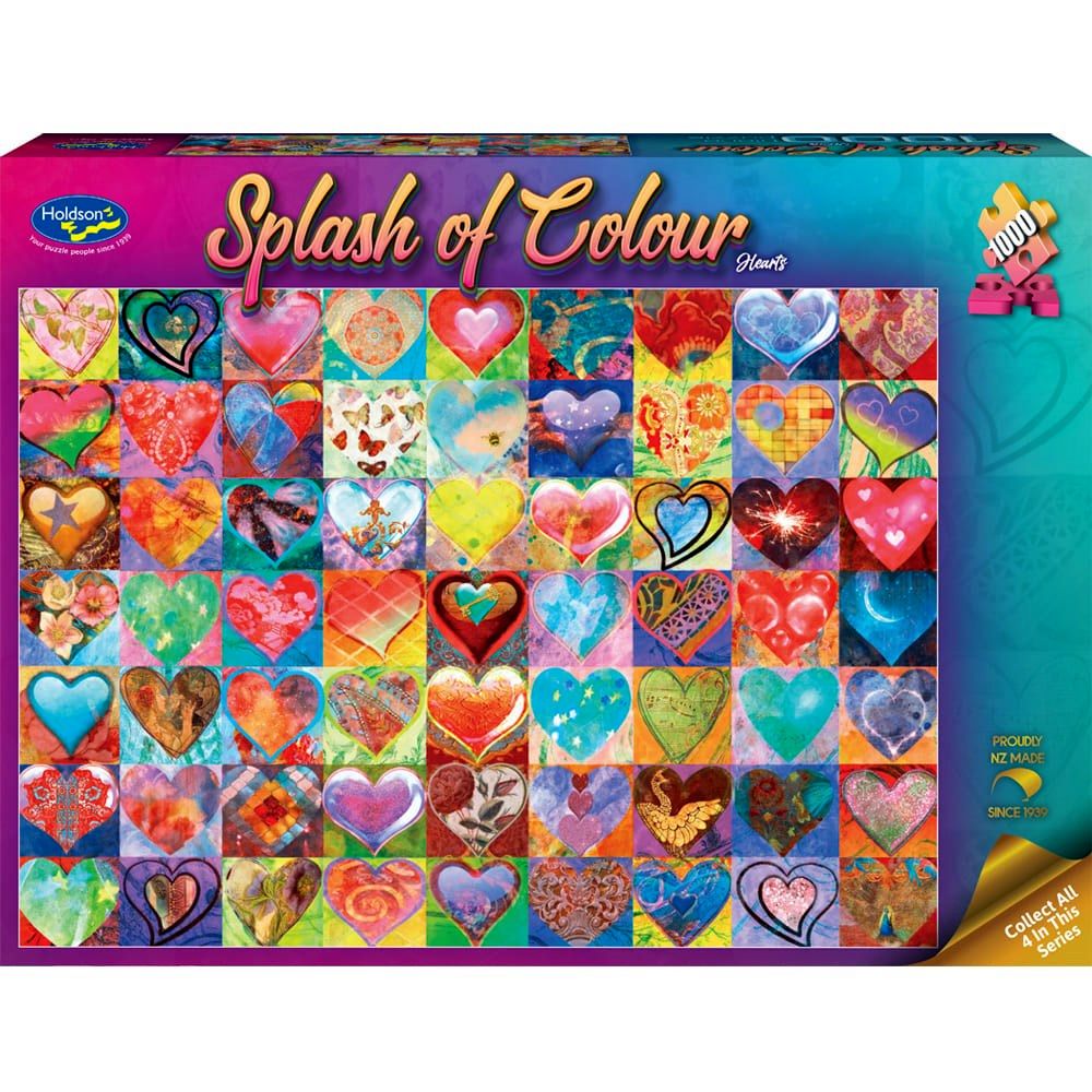PREORDER Puzzle - Holdson - Splash of Colour - 1000pc Puzzle - Hearts