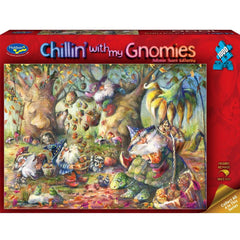 PREORDER Puzzle - Holdson - Chillin with My Gnomies - 1000pc Puzzle - Autumn Acorn Gathering