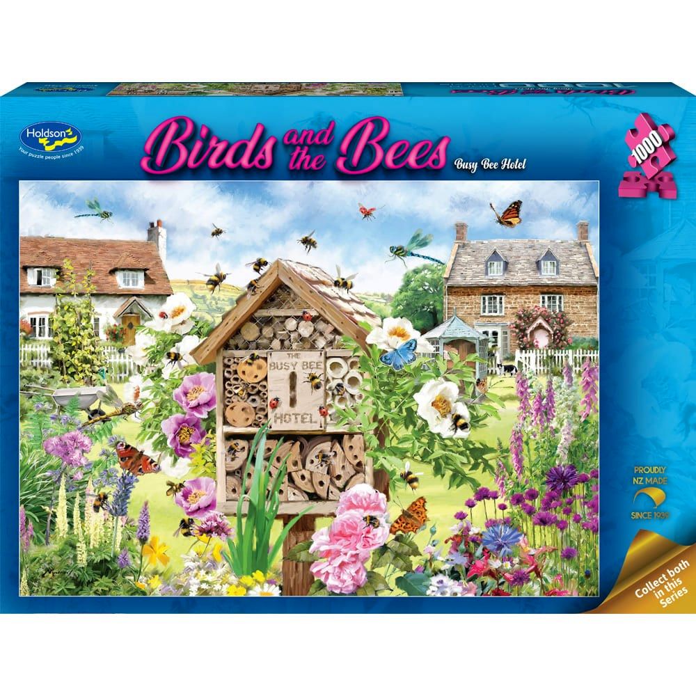 PREORDER Puzzle - Holdson - Birds & The Bees - 1000pc Puzzle - Busy Bee Hotel