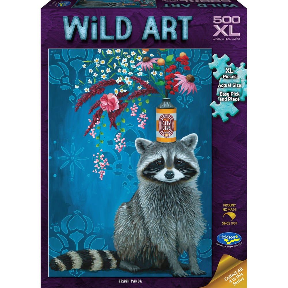 PREORDER Puzzle - Holdson - Wild Art - 500XLpc Puzzle - Trash Panda
