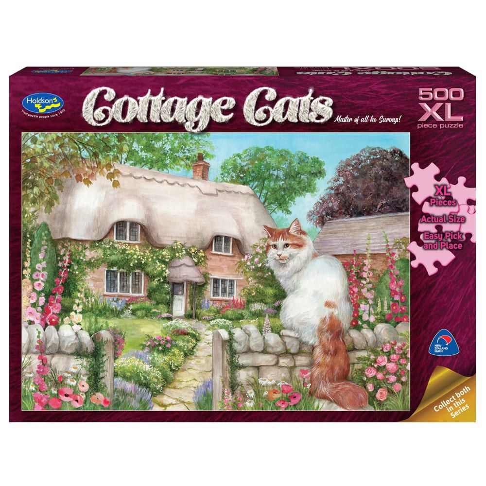 PREORDER Puzzle - Holdson - Cottage Cats - 500XLpc Puzzle - Master of All He Surveys