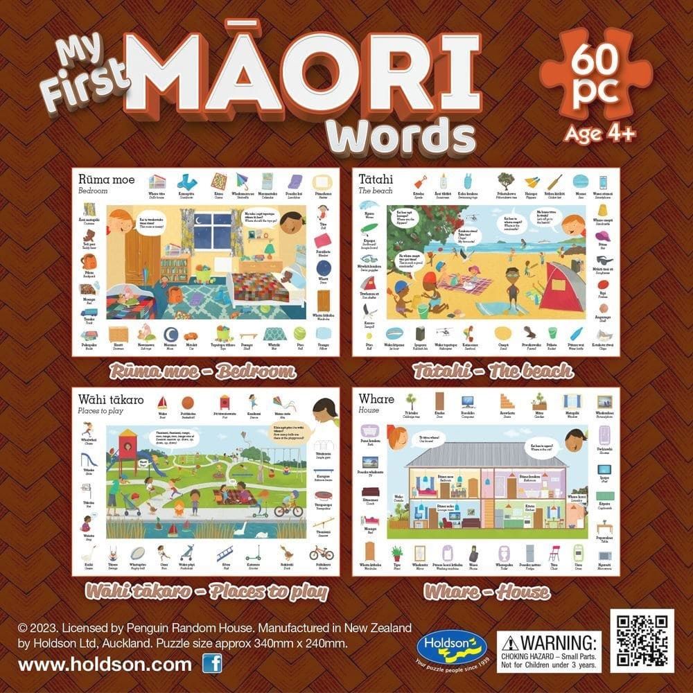 PREORDER Puzzle - Holdson - My First Words in Maori - 60pc Puzzle - MASTER SINGLE