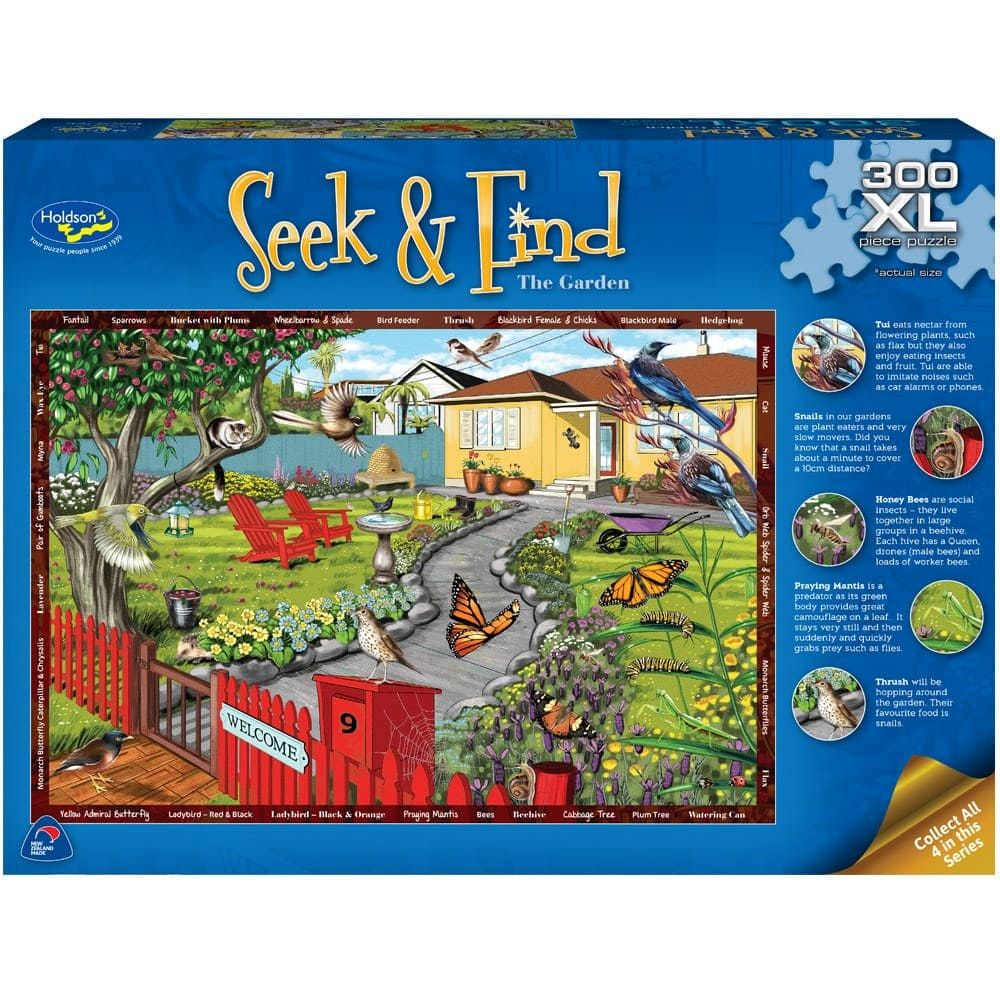 PREORDER Puzzle - Holdson - Seek & Find - 300XLpc Puzzle - The Garden