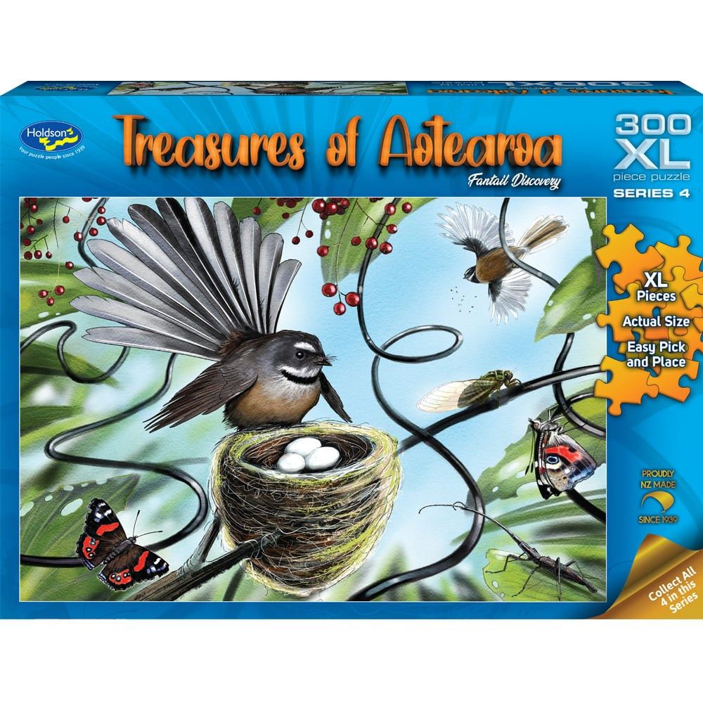 PREORDER Puzzle - Holdson - Treasures of Aotearoa S4 - 300XLpc Puzzle - Fantail Discovery
