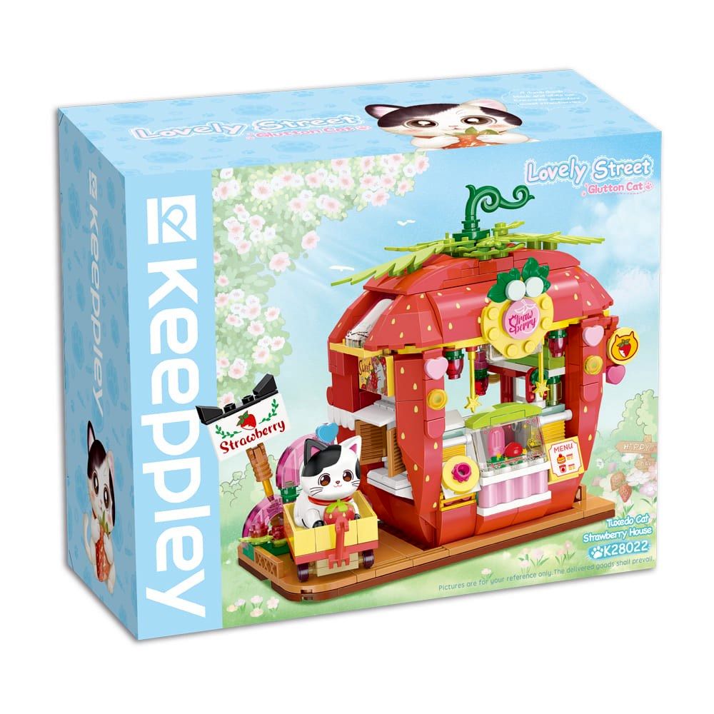 PREORDER Lovely Street Tuxedo Cat Strawberry House