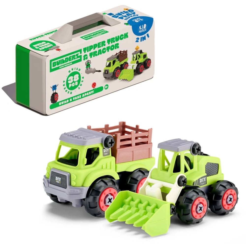 PREORDER Builderz Farm Tipper Truck & Tractor (2 in 1)