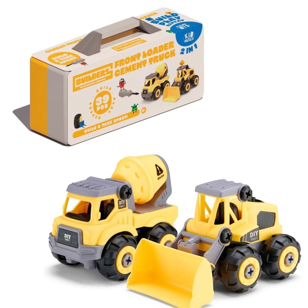 PREORDER Builderz Construction Front Loader & Cement Mixer (2 in 1)