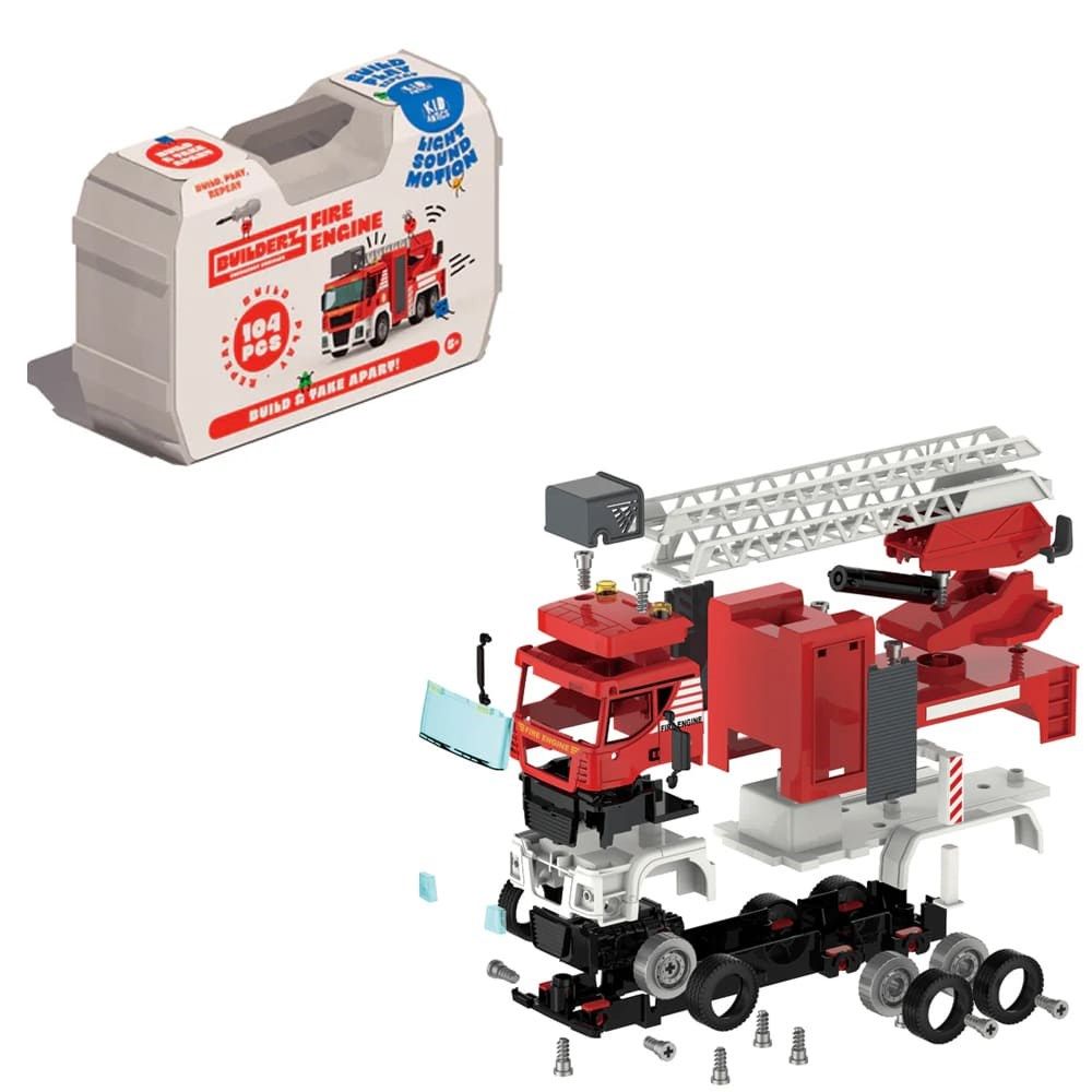 PREORDER QMA - Kid Antics - Builderz Fire Rescue Fire Engine - Light & Sound