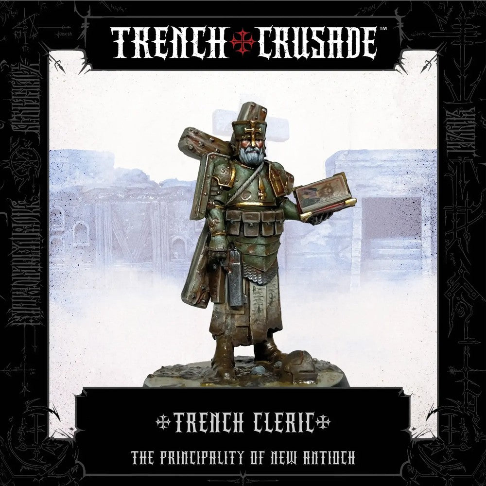 PREORDER Trench Crusade By Pluto Minis - Trench Cleric (Book - Pistol)