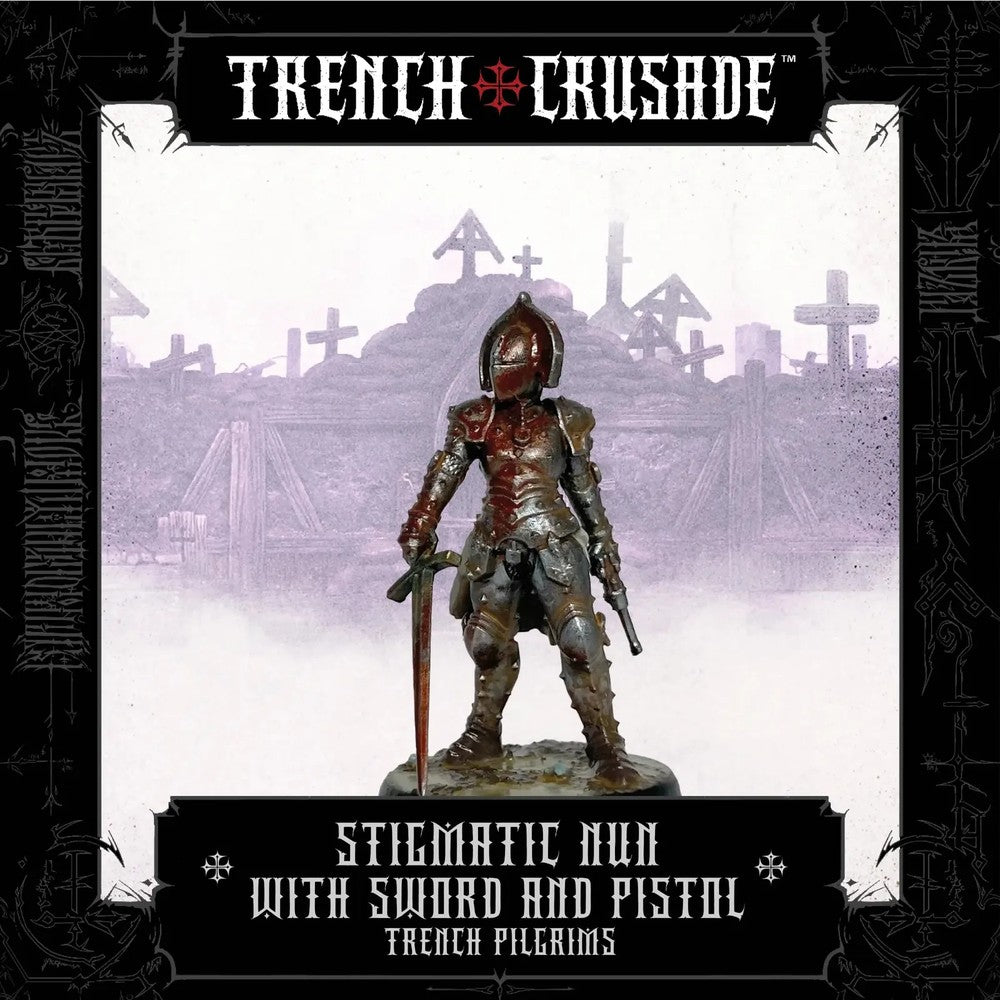 PREORDER Trench Crusade By Pluto Minis - Stigmatic nun (Sword - pistol)