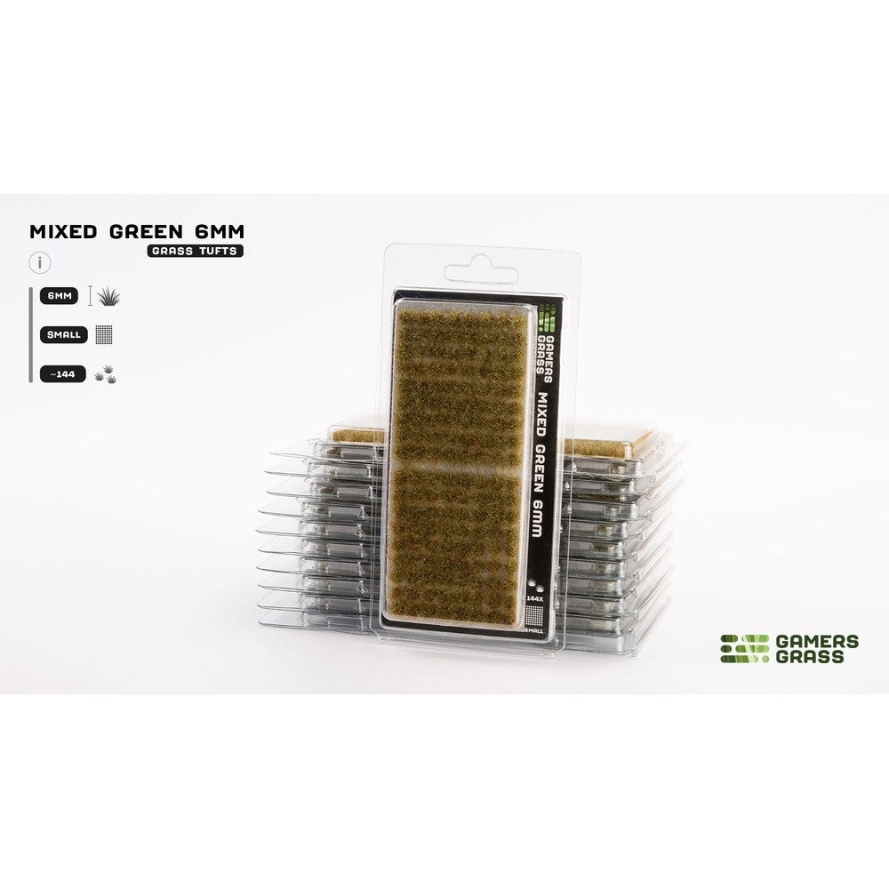 PREORDER Gamers Grass - Grass Tufts - Mixed Green 6mm - Small