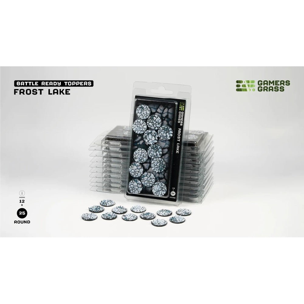 PREORDER Gamers Grass - Battle Ready Toppers - Frost Lake - Round 25mm (x12)