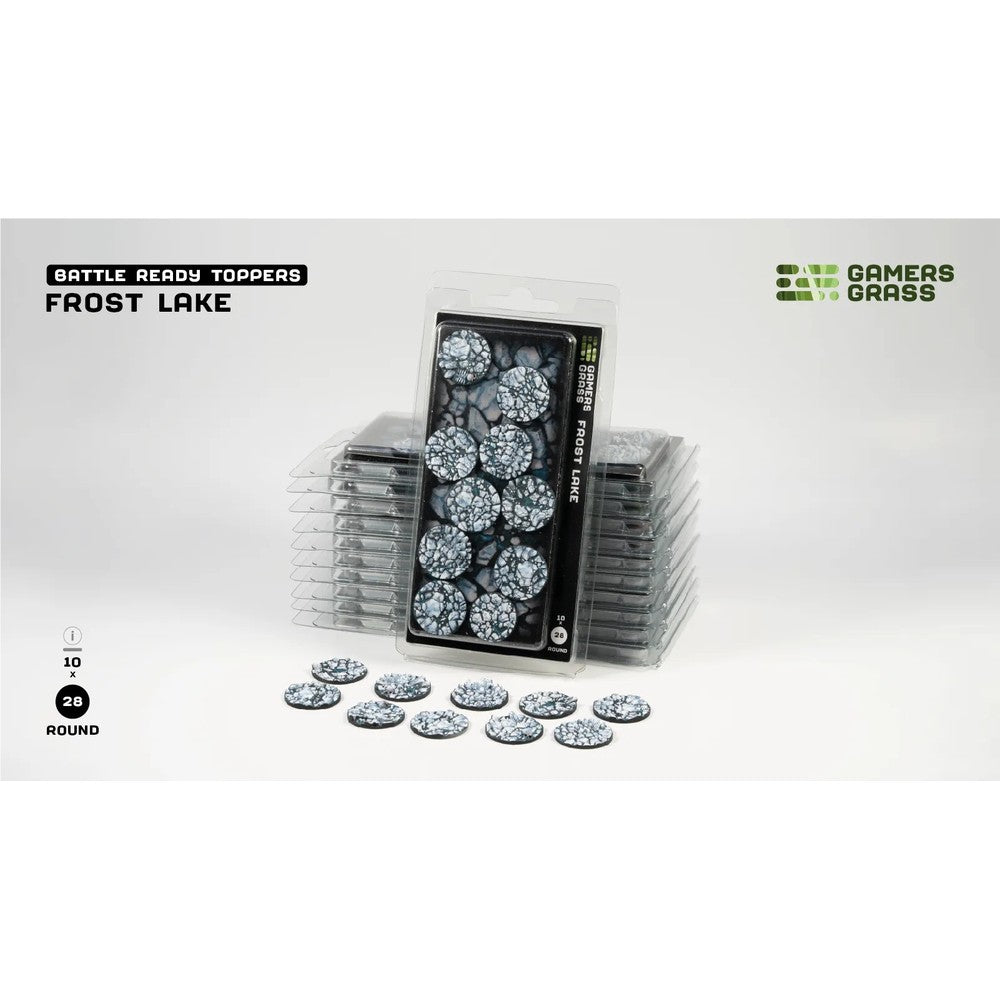 PREORDER Gamers Grass - Battle Ready Toppers - Frost Lake - Round 28mm (x10)