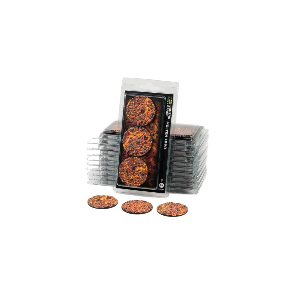 PREORDER Gamers Grass - Battle Ready Toppers - Molten Lava - Round 50mm (x3)