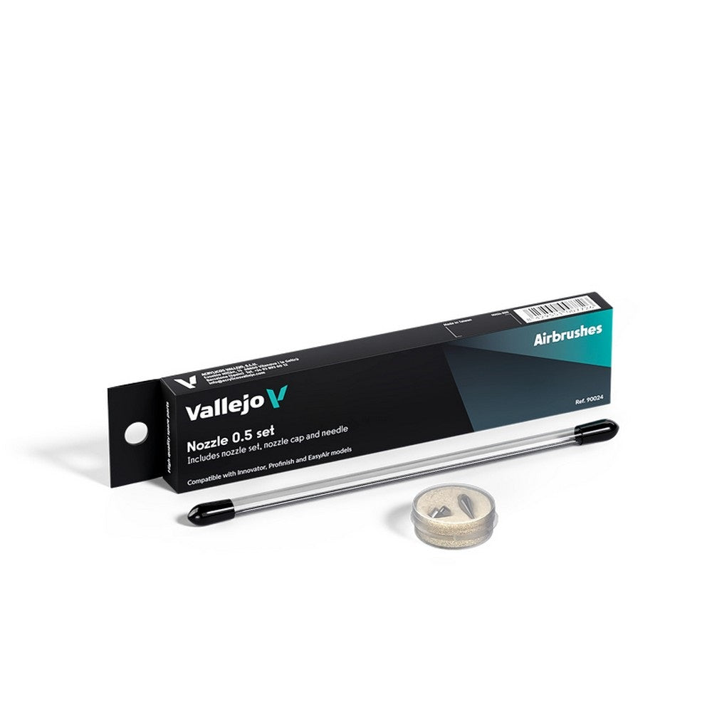 PREORDER Vallejo - Hobby Tools - 0.5 Complete needle + nozzle/needle cap set (ALL)
