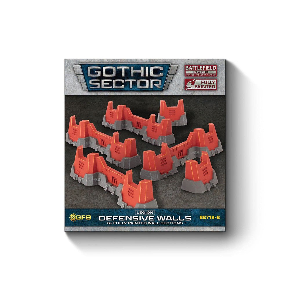 PREORDER Battlefield in a Box: Gothic Sector Legion Defensive Walls Red Paint Scheme