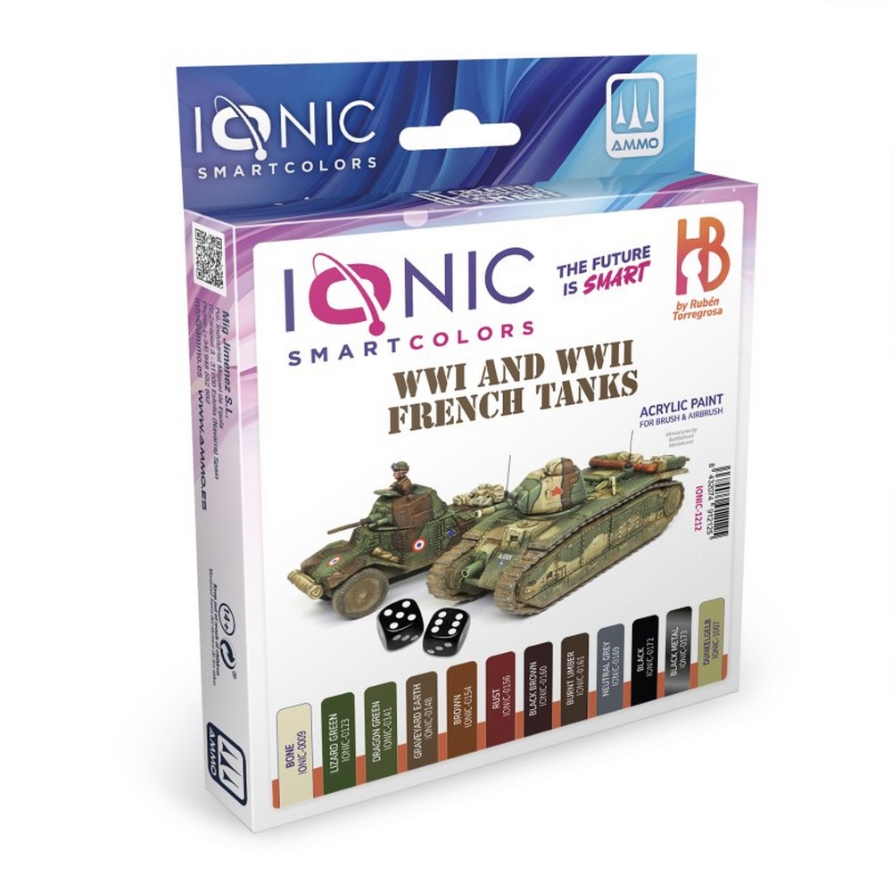 PREORDER IONIC SMART - WWI and WWII French Tanks Paint Set