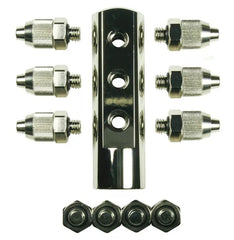 PREORDER H&S Airbrushes - 2 till 6 manifold G 1/4 f thread - 6 connnect M5 for hose 4x6mm + 4 screws M5