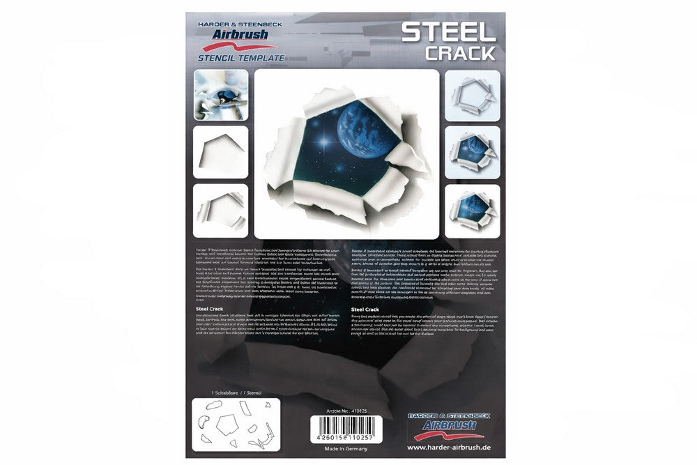 PREORDER H&S Airbrushes - stencil step by step steel crack template - ~A4 - solvent resistent