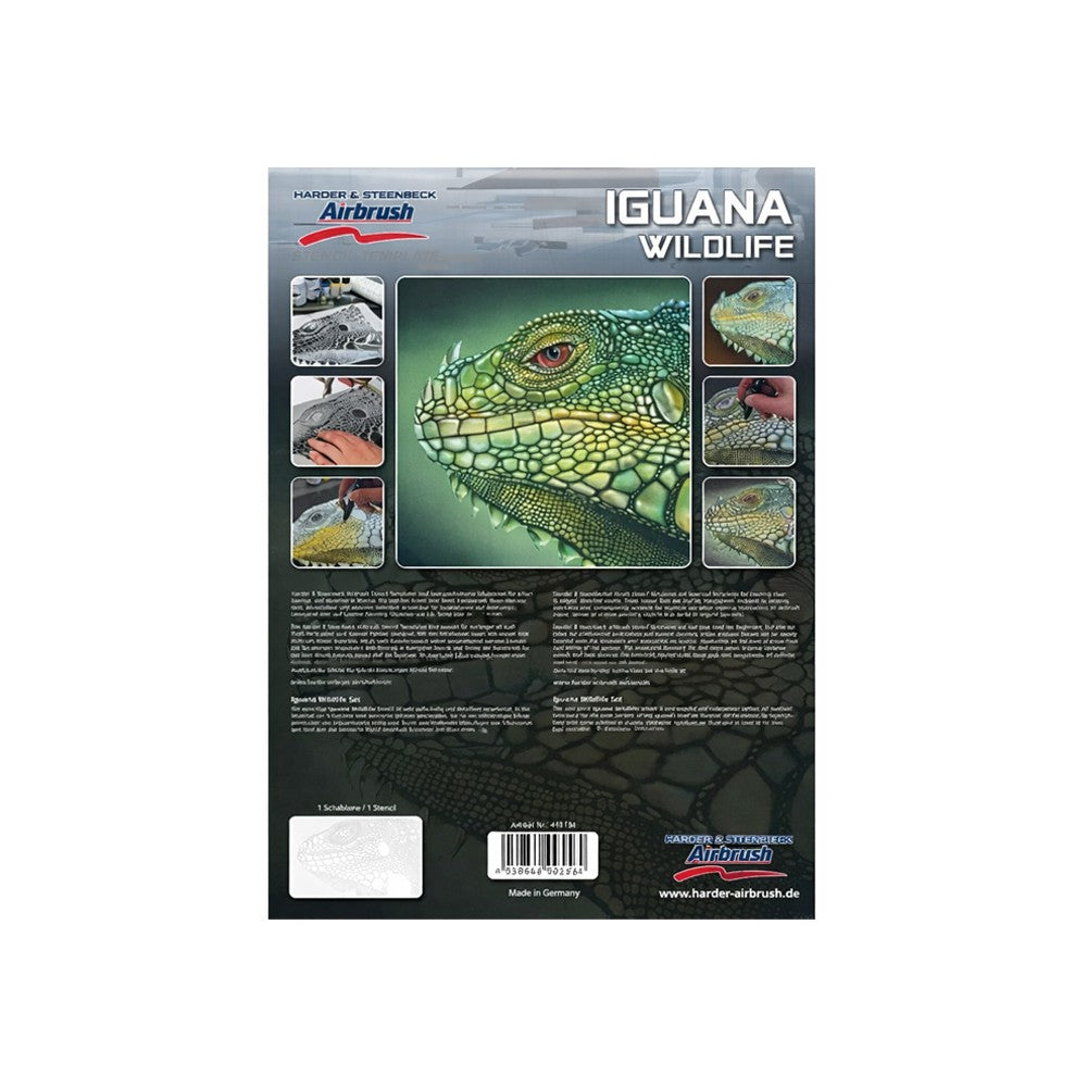 PREORDER H&S Airbrushes - stencil Iguana Wildlife 1 template - ~A4 - solvent resistent