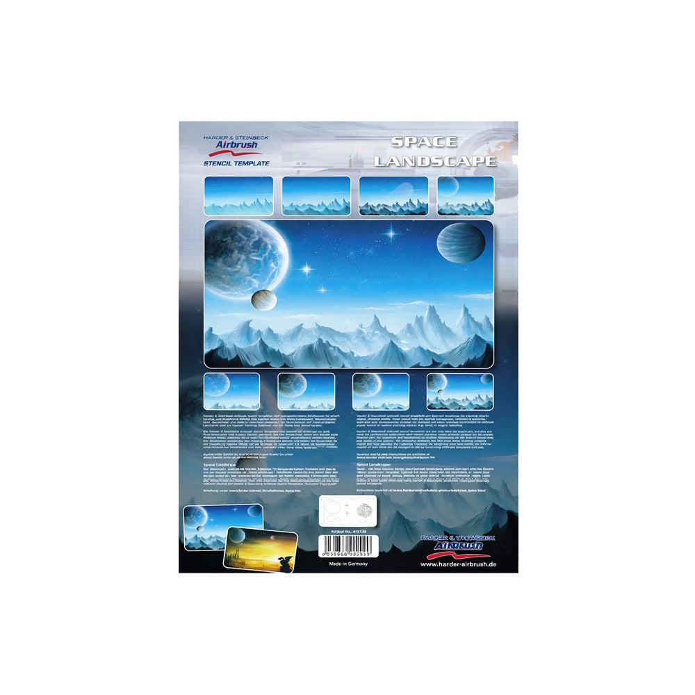 PREORDER H&S Airbrushes - stencil Space Landscape 1 template - ~A4 - solvent resistent