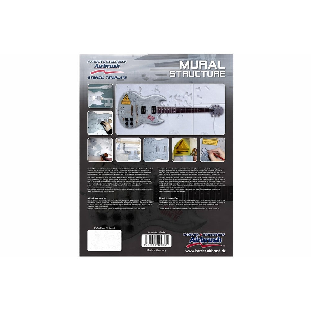PREORDER H&S Airbrushes - stencil Mural Structure 1 template - ~A4 - solvent resistent
