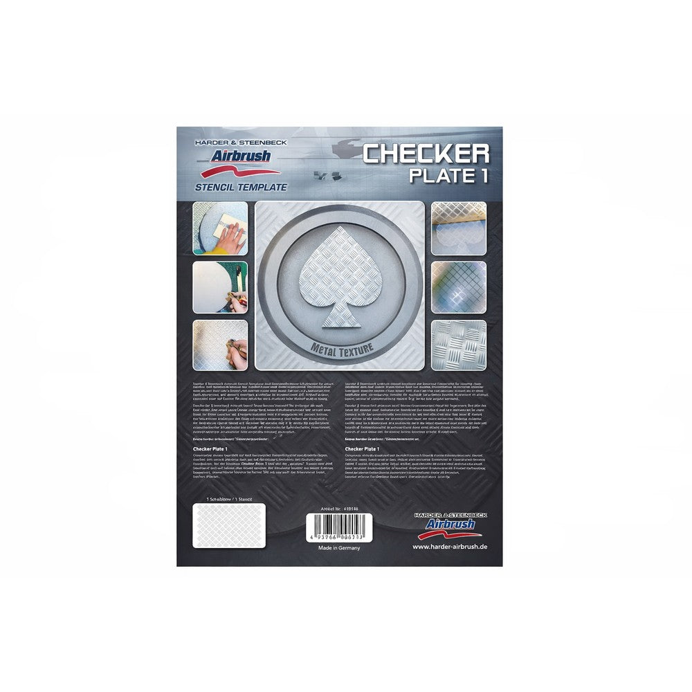 PREORDER H&S Airbrushes - stencel Checker Plate 1 1 template - A4 - solvent resistant