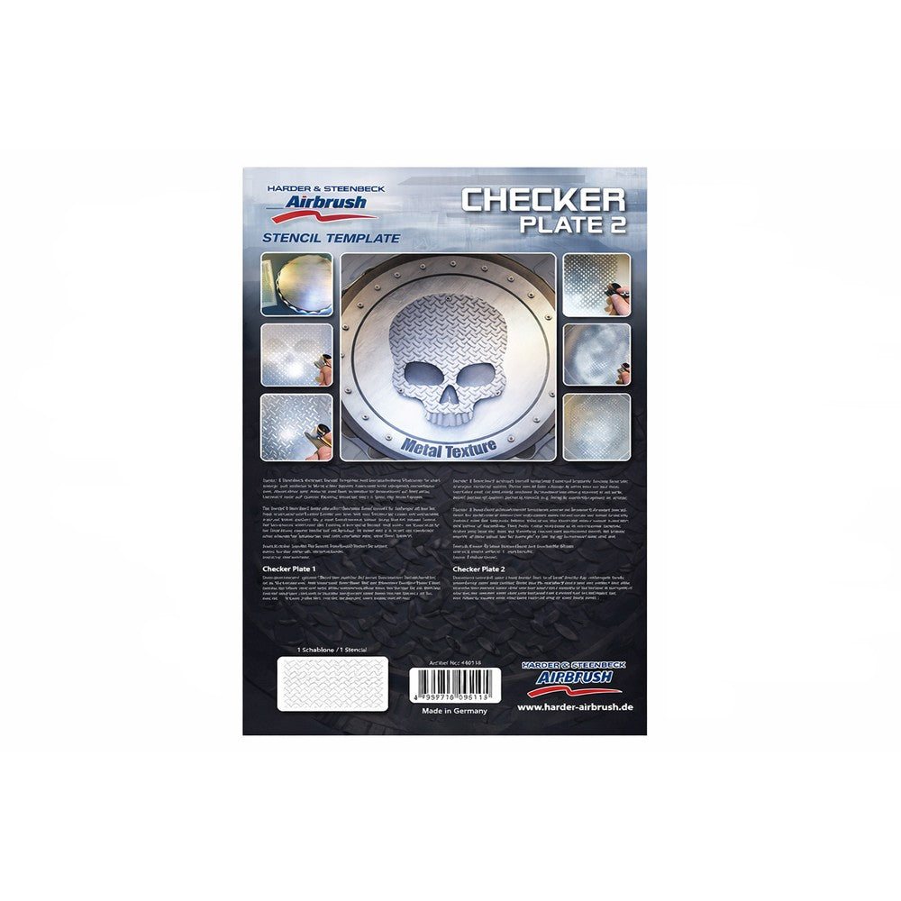PREORDER H&S Airbrushes - stencel Checker Plate 2 1 template - A4 - solvent resistant