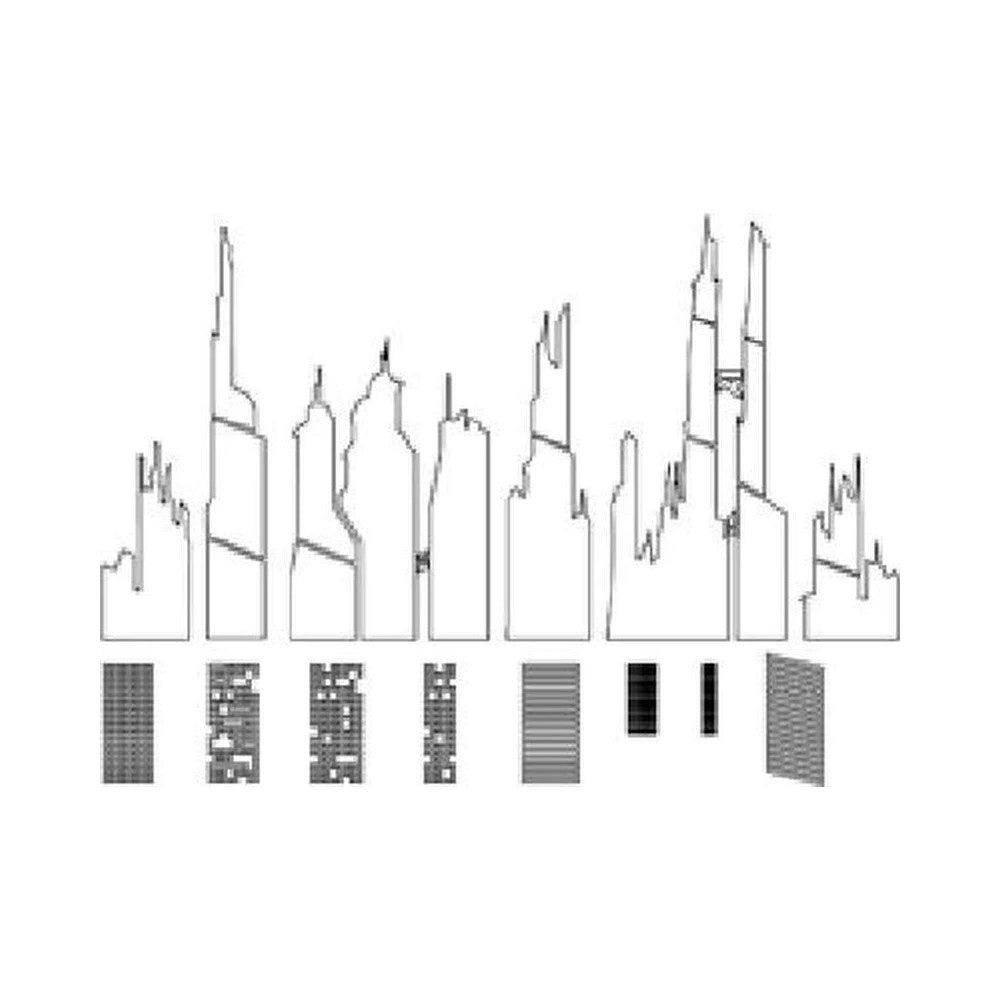PREORDER H&S Airbrushes - stencil Futuristic Cityscape 1 1 XL template - ~58x96cm - solvent resistent