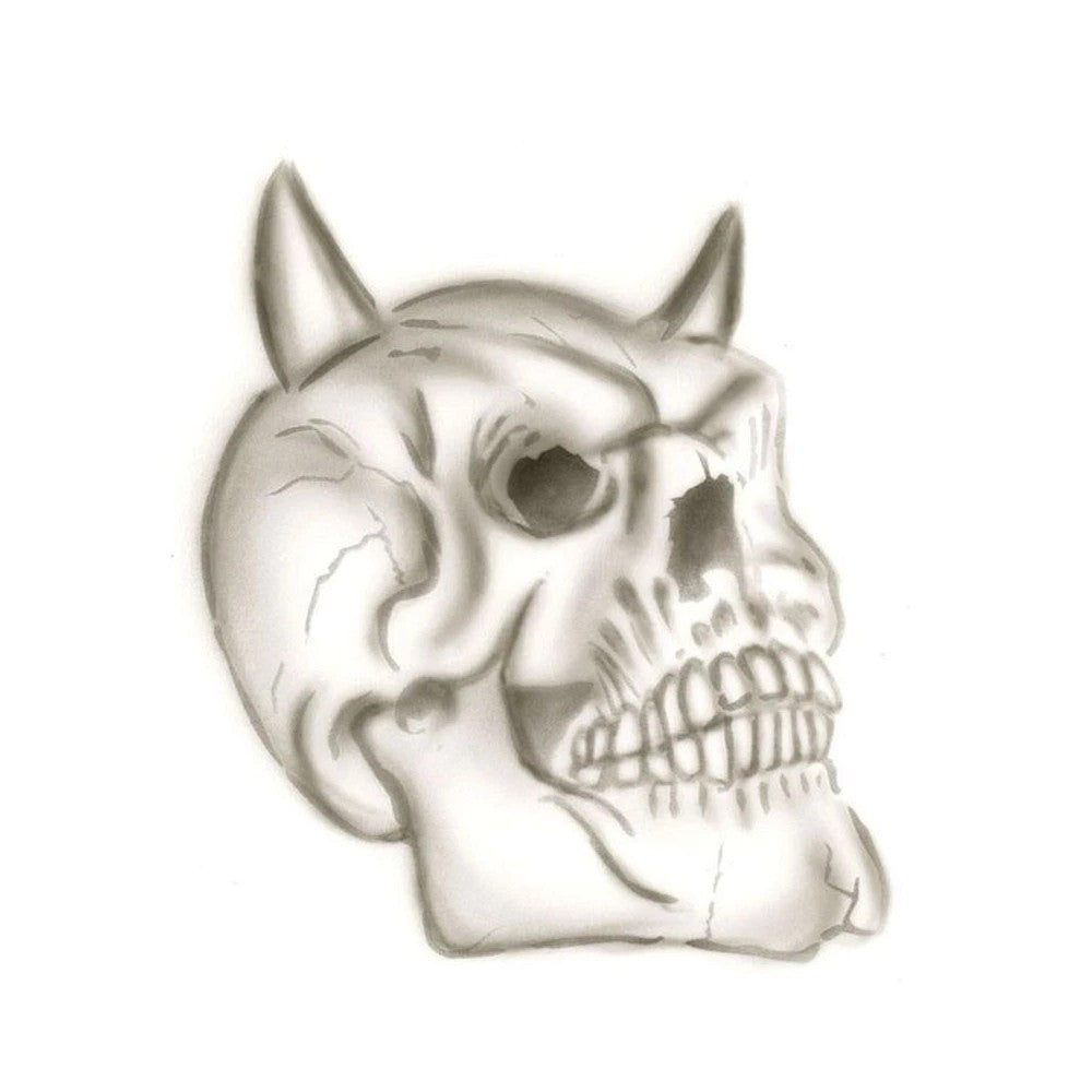 PREORDER H&S Airbrushes - stencil Scull 1 1 XL template - ~58x96cm - solvent resistent side view