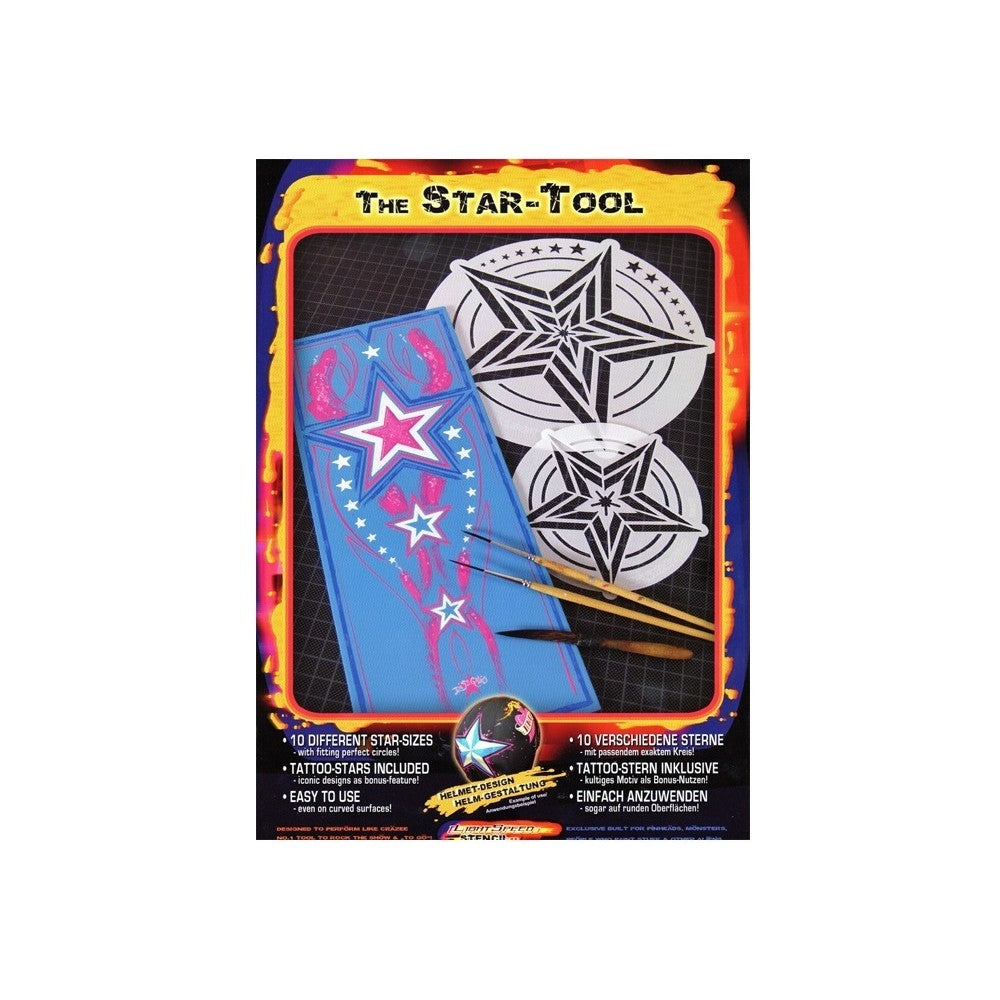 PREORDER H&S Airbrushes - Stencil Star-Tool 2 templates - 210x210 mm - 125x125 mm - solvent resistent