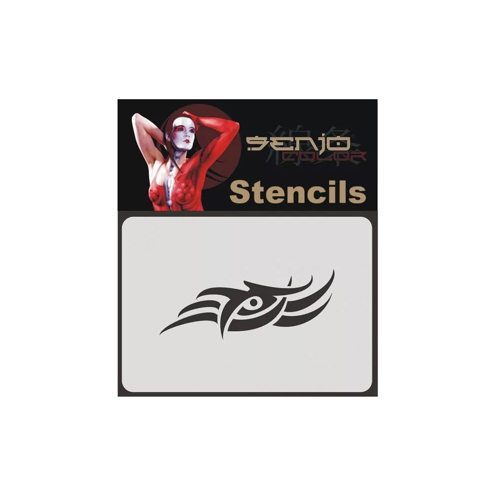 PREORDER H&S Airbrushes - Senjo-Color stencil - A6 bodyart stencil - tribal 1