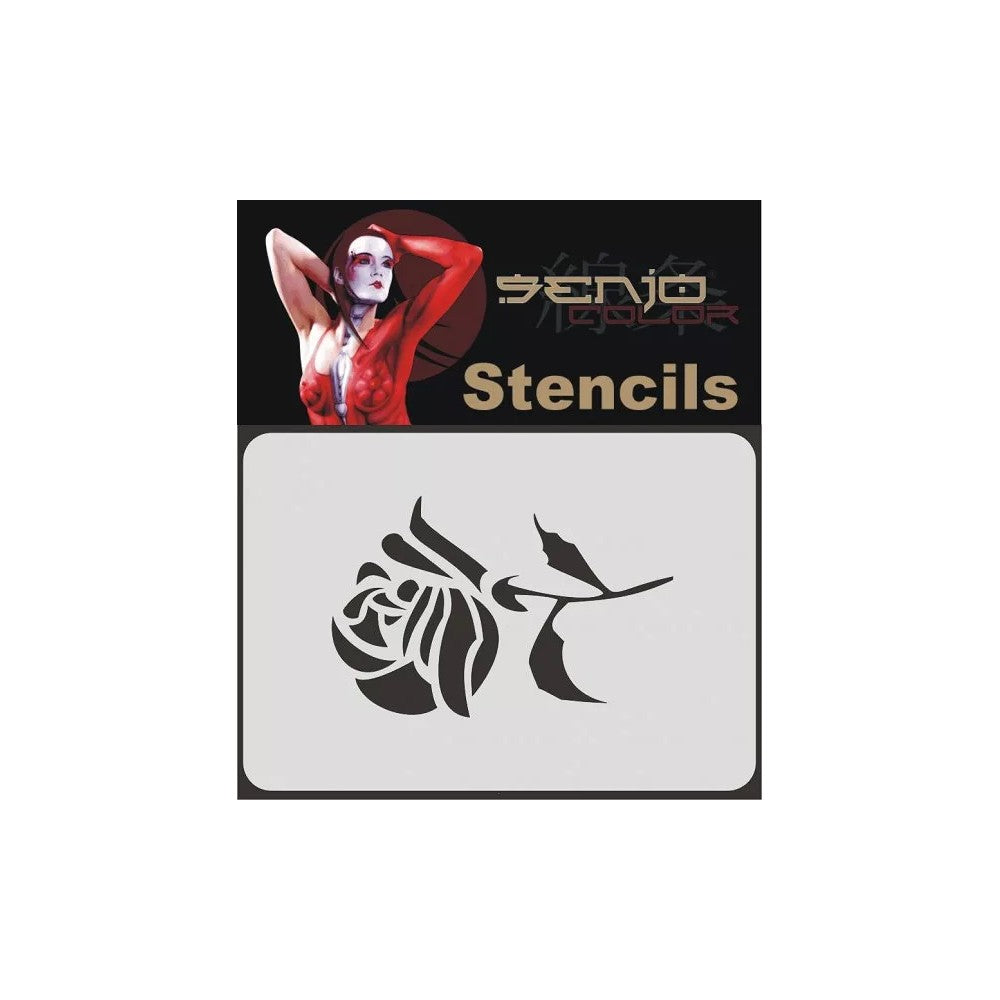 PREORDER H&S Airbrushes - Senjo-Color stencil - A6 bodyart stencil - rose 1