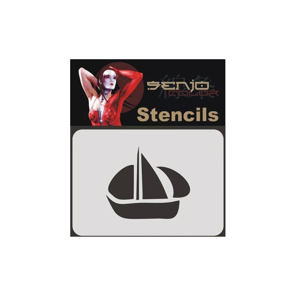 PREORDER H&S Airbrushes - Senjo-Color stencil - A6 bodyart stencil - boat 2