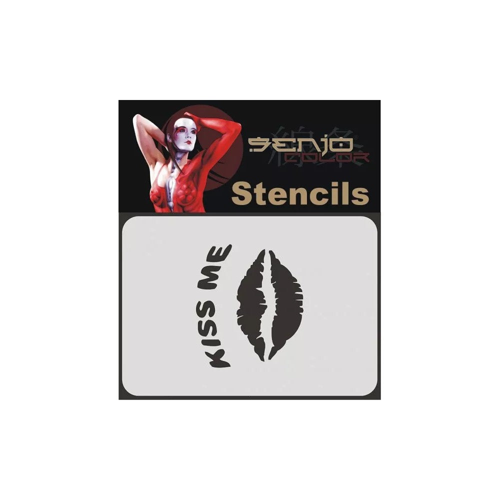 PREORDER H&S Airbrushes - Senjo-Color stencil - A6 bodyart stencil - kiss me
