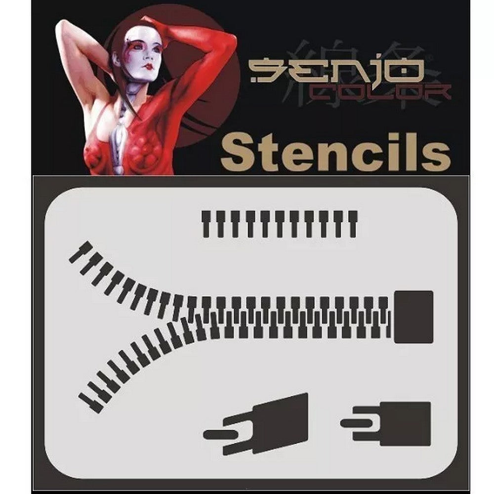 PREORDER H&S Airbrushes - Senjo-Color Schablone - A4 bodyart stencil - zipper
