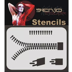 PREORDER H&S Airbrushes - Senjo-Color Schablone - A4 bodyart stencil - zipper
