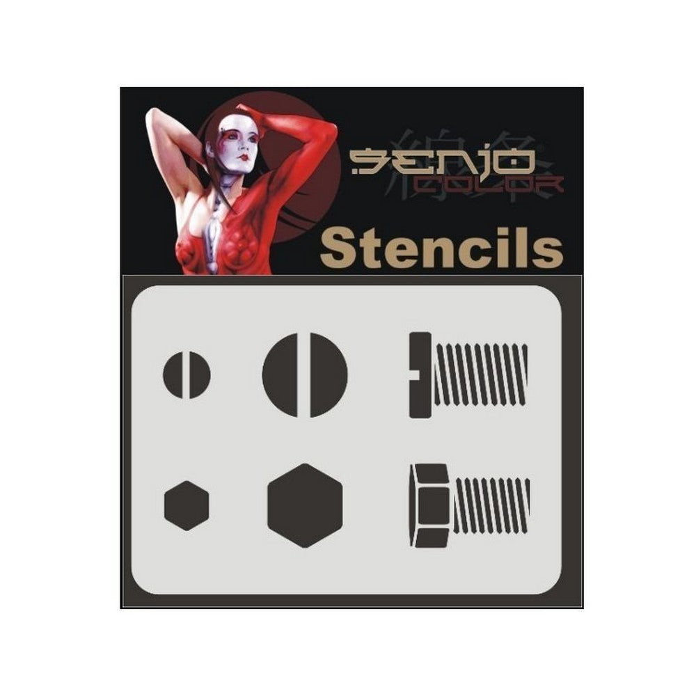 PREORDER H&S Airbrushes - Senjo-Color stencil - A5 bodyart stencil - screw B