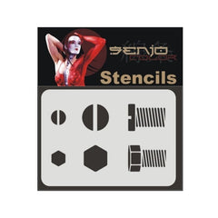 PREORDER H&S Airbrushes - Senjo-Color stencil - A5 bodyart stencil - screw B