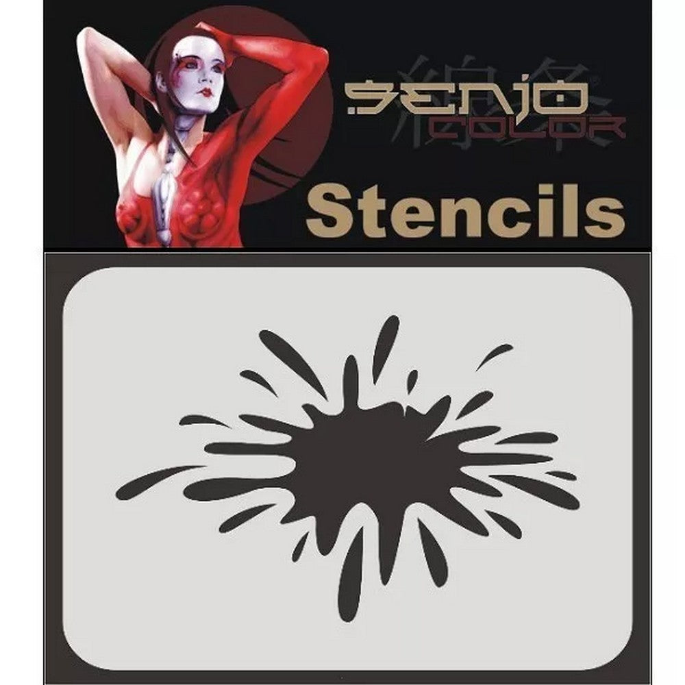 PREORDER H&S Airbrushes - Senjo-Color stencil - A6 bodyart stencil - splash