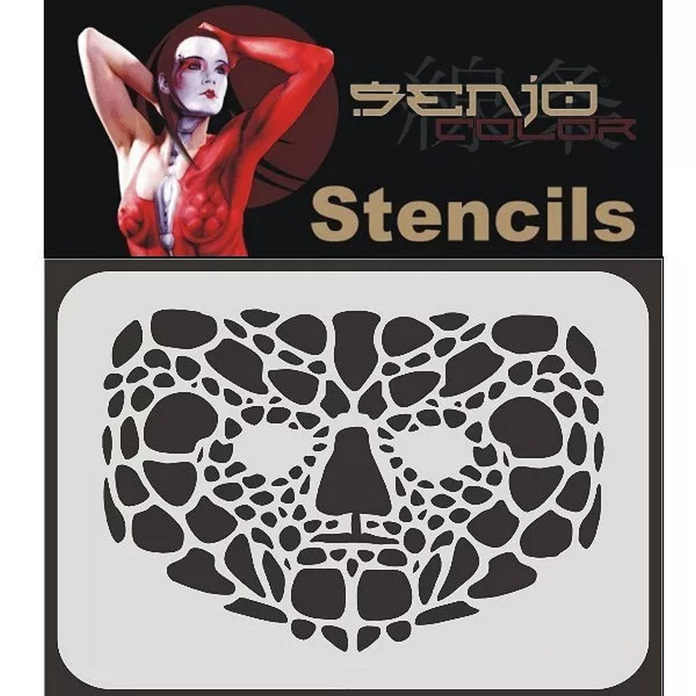PREORDER H&S Airbrushes - Senjo-Color stencil - A4 Face ART stencil - saurian