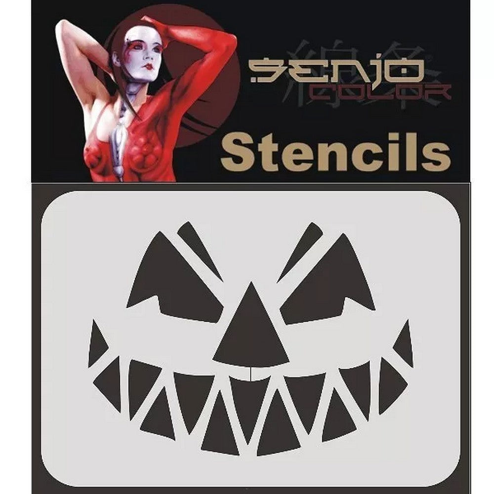 PREORDER H&S Airbrushes - Senjo-Color stencil - A4 Face ART stencil - pumpkin face 2